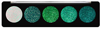 Profusion Cosmetics Emerald Gems 5 Shade Glitter Eyeshadow Palette for Attractive Eye Look, Raise Your Makeup Game to the Next Level with Premium Beauty Tool