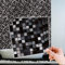 WALPLUS 15cm(6)@48pcs Marquina Metallic Black & White Marble Mosaic Wall Tile Sticker Tile Paint Stick on Tiles Peel and Stick Self Adhesive Tile Sticker for Kitchen Bathroom Tile Transfer Backsplash