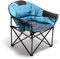 SUNNYFEEL Oversized Folding Camping Chair, XL Club Saucer Chairs, Comfortable Padded with Cushion, Heavy Duty Portable for Outdoor (Blue)