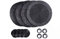 Penguin Home Handcrafted Glass Beaded Round Placemats, Coasters & Napkin Rings Set of 12 - Handmade Table Place Mats for Dining - 32 cm (13) Diameter (Black)