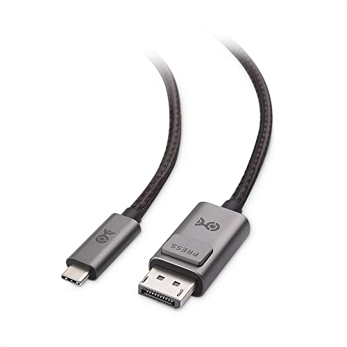 Cable Matters Câble tressé Premium 1,8 m USB C vers DisplayPort 1.4 (câble USB-C vers DisplayPort, câble USB C vers DP) jusqu'à 8K 60Hz en Gris - Thunderbolt 4 /USB 4 Compatible