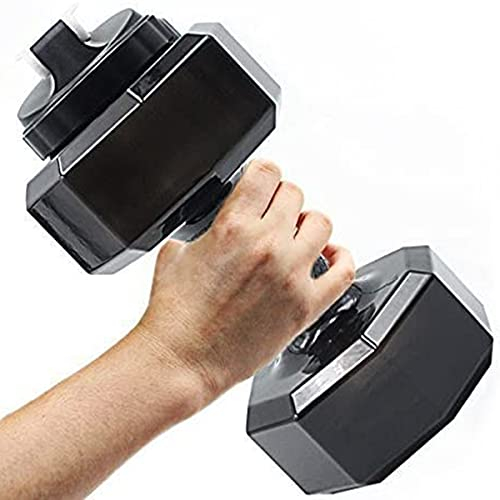 CMLLING Botella de agua portátil de 2,6 l / 88 oz, con forma de mancuerna, para gimnasio, viajes, yoga, correr, aire libre, ciclismo y camping (negra)