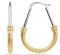 LeCalla Sterling Silber Schmuck Italienisches Design Zwei-Ton-Diamant-Schliff vergoldet Drop Form Hoop Ohrringe für Frauen.