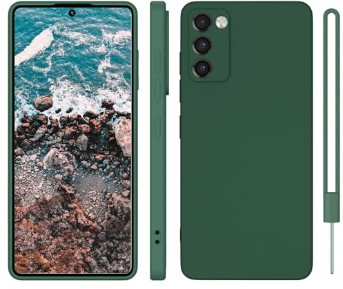 ORDA für Samsung Galaxy S20 FE Hülle Silikon Case 4G/5G, Hanyhülle für Samsung S20 FE Case Dünn mit Microfiber, Kameraschutz und Bildschirmschutz,Hülle für Samsung Galaxy S20 FE 6.5'' Matt Grün