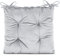 AmeliaHome Stuhlkissen mit Bändern 40x40 cm Sitzkissen Samt Velvet Optik Aleksa Silber