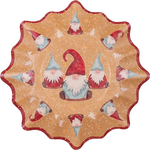 schenken-24 Weihnachten/Teller / 4er Set/Adventsteller/Nikolaus/Pappe/Plätzchen, Anzahl:1 x 4 (=4 Stück), Weihnachtsteller:Stern - Motiv 6-3.5 cm hoch