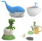 ysister 2-Stück Silikon Teesieb Teeei Tee Sieb Teefilter Set Tee-Ei Infuser Wiederverwendbare Cartoon mit Dinosaurier Delphin Design, Tee-Zubehör, Grün