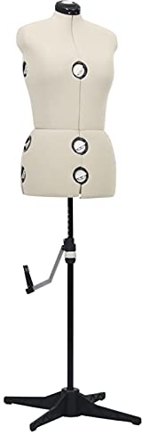 Gecheer Schneiderpuppe Verstellbar Weiblich Schneiderbüste Schaufensterpuppe Torso Mannequin Damenbüste Schaufensterfigur Creme M Größe 40-46