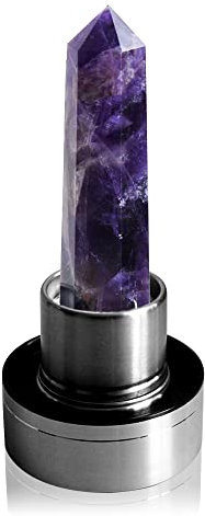 Tyuodna Crystal Water Bottle, Removable Natural Crystal Quartz Glass Water Bottle, Healing Natural Quartz Water Bottle, Portable Proof Leak Gemstone Bottle 550ml (Amethyst)
