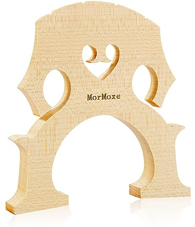 MorMoxe Cello Bridge 4/4 Size - Hand-Carved Maple, Direct Fit, Fully Adjusted - Expertly Handcrafted & Polished for Perfect Fit - Easy Installation - Replacement Accessory for Cello Parts