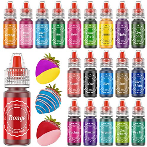 Colorantes Liposolubles para Chocolate 20er - Waysroma Colorante Alimentario Liposoluble Reposteria Oil Food Coloring para Fondant Dulces Crema Glaseado Pasteles Donas