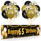 65. Geburtstag Party Deko für Mann Fraue Schwarzes Gold, Luftballons 65. Geburtstag Schwarz Gold Banner und 18 PCS 65. Happy Birthday Konfetti Ballons für Deko 65 Jubiläum Geburtstagsparty Dekoration