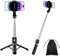 H.May Perche Selfie, 4 en 1 Perche Selfie Trépied Renforcé et Stable Tige Télescopique, 110cm Selfie Stick Trépied Monopode Réglable Compatible avec iPhone, Android, Gopro, Camera, Noir