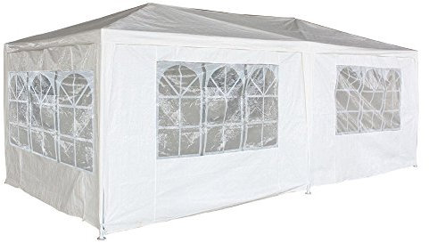 Outdoor PE Garden Gazebo Marquee Canopy Party Wedding Tent Marquee 3 x 6m or 3x9m (3X6, White)