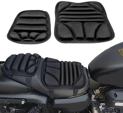 2-teiliges Motorrad-Sitzkissen, Motorrad-Sitzkissen-Set, Gel-Schwamm-Pad-Abdeckung, Universal-Motorrad-Netz-Schutzsitzbezug, Druckentlastung