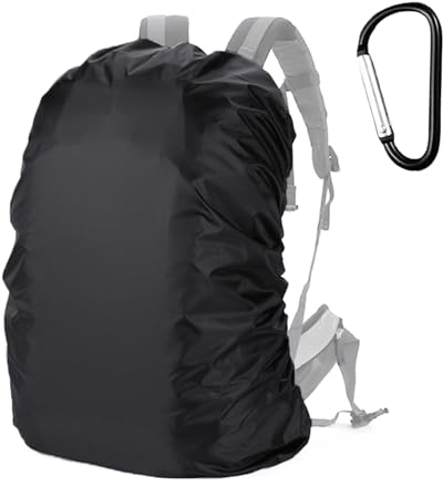 Funda Impermeable para Mochila, Cubre Mochila Lluvia, Lluvia Mochila Cubierta, Mochila Cubierta Impermeable, con Mosquetones, para Actividades Al Aire Libre, Senderismo, Camping