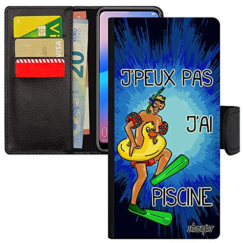 Coque j'peux Pas J'Ai Piscine A52S Portefeuille Porte Cartes Bleu BD Telephone Mobile Original Comique aimantée Sport pour Samsung Galaxy