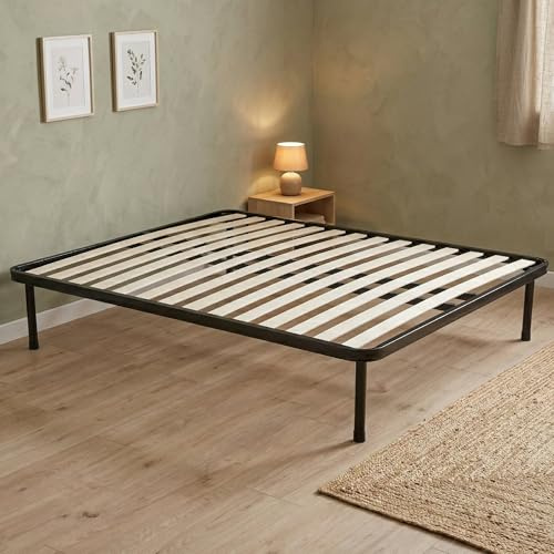 Talamo Italia - Doppelbettgestell Ottavia, orthopädisches Untergestell mit 14 Latten, 100% Made in Italy, 120 x 190 x 30 cm