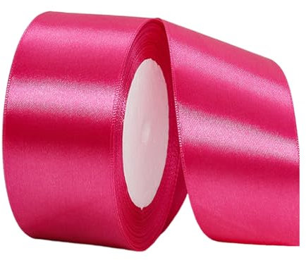22m Ruban de Satin Fuchsia Gros 40mm,Ruban Satin Ruban Cadeau Emballage,Ruban Bouquet Mariage,Ruban Tissu pour Couture,Nœuds,Noel,Artisanat,Voitures,Gâteau,l'artisanat de Décoration de la Maison