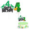 Dinosaur 4th Birthday Cake Topper & Candle Set - Includes Number 4 Candle, Dino Cupcake Topper & Cake Decorations for Boys' Parties