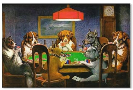 Dog Playing Poker，Puzzle 1000 Piece Jigsaw Puzzles for Adults, Classic Puzzle Difficult Puzzle for Kids Teenagers Educational Game Toys Gift for Home Travel（50x70cm）-C14