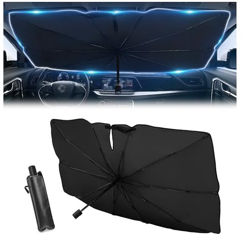 Paraguas de coche para parabrisas delantero, 5 capas de nano protector solar para ventanas delanteras para proteger el interior del automóvil, paraguas plegable para parabrisas delantero para coche,