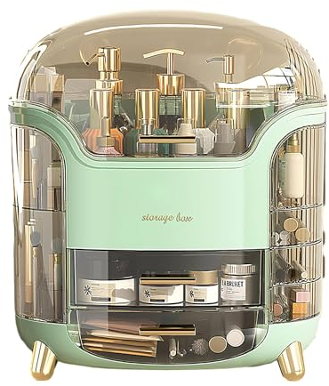 Wuciray Caja Organizador Maquillaje Makeup Skincare Organizer con Cajones Gran Capacidad Transparente Prueba de Polvo