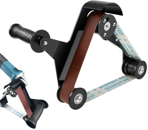 Lijadora de banda para tubos, Lijadora de banda con amoladora angular,Lijadora de banda de acero inoxidable para madera y tubos | Herramienta de lijado para carpintería con mango ergonómico para manch