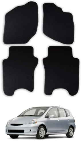 Fits Honda Jazz (2001-2008) [Automatic] Carpet Car Mats | Black Edge Trim Tailored Fit Floor Mats Full Coverage Protection Accessories Easy Clean Anti Slip Made in the UK