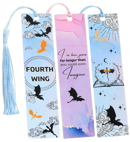 feimeng jewelry Lesezeichen - Vourth Wing Merch Dragon 3er Set Lesezeichen zum Lesen Männer Frauen Buchliebhaber Geschenke Sammlung (Stil E, Acryl, Bunt, 3 Stück, 1.5 inches x 5.9 inches)