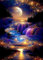 Aiuorty 5D Diamant Painting Bilder,Diamond Painting Mond Erwachsene Kinder Full DIY Diamant Kunst Malerei Stickerei Set für Haus Dekoration,Weihnachtsgeschen 30x40cm