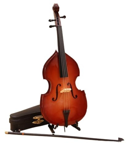 HQWBVD Musikinstrumentenmodell Kontrabass-Modell-Ornamente Mini-Musikinstrumente Kleine Musikinstrumente Arbeitszimmer-Dekoration(B 10cm)