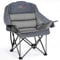 RELAX FIELD Übergroßer Campingstuhl Klappbar, Faltbarer Camping Sessel Gepolstert, Klappstuhl Camping, Anglerstuhl, bis 227 kg Belastbar, Grau