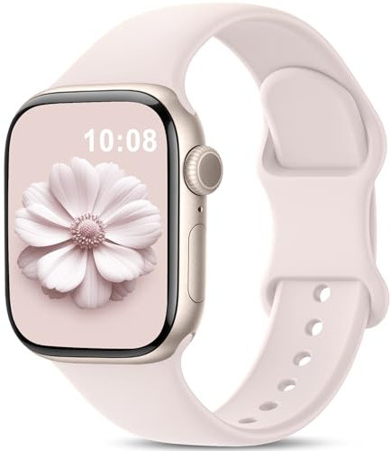 Higgs Silikon Armbänder Kompatibel mit Apple Watch Armband 40mm 41mm 42mm 44mm 45mm 46mm 38mm 49mm,Weiche Wasserdicht Sport Band für iWatch SE Series 11 10 9 8 7 6 5 4 3 2 1 Ultra Damen Herren