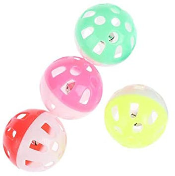 Jouet balle avec grelot en plastique Couleurs aléatoires Fournitures pour animaux de compagnie Boules Chase Hochet Jouets en vrac Teaser