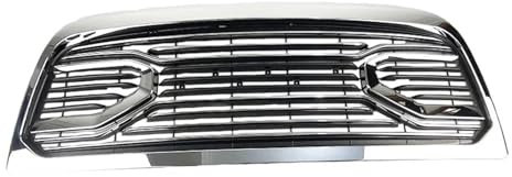 Kühlergrille Für Dodge Für Ram 2500 2010 2011 2012-2018 Mesh Racing Grille Frontschürze Grille Auto Außen Trim Teile Off-Road Grille Geeignet Frontgrill Kühler(Chrome with Letter)
