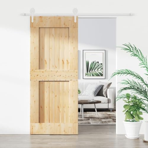 Haus & Garten Schiebetür mit Beschlägen Set 85x210 cm Massivholz Kiefer Möbel Wahl