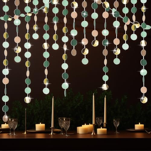 4 Stück Hängende Runde Garland,Party Decor,Perfekte Geburtstag Party Deko,Kreative Girlanden,Vielseitige Girlanden Deko für Feierlichkeiten (Grüner)