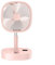 Allthingstore Ventilador plegable multifuncional Ventilador de pie recargable por USB con rotación de 180 ° Diseño seguro para niños (rosa)