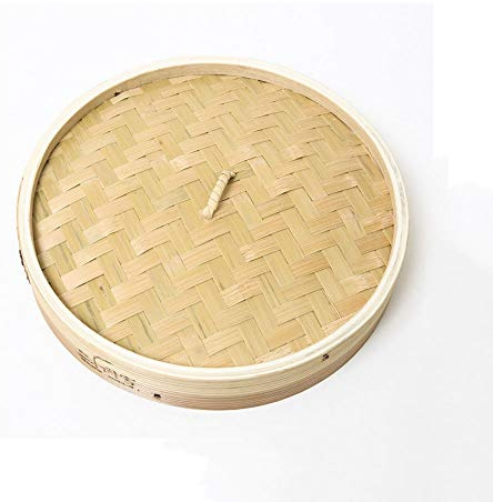 Bambus-Dampfgarer, Bambus-Dampfkorbdeckel, gesundes Kochen für Dim Sum, Fleisch und Fisch, Gemüse (20 cm Abdeckung)