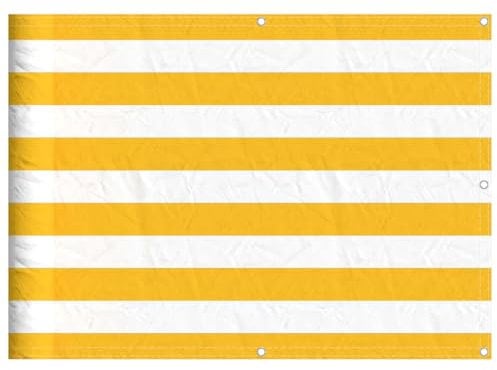 vidaXL Balkon-Sichtschutz Gelb und Weiß Gestreift 75x700 cm, Balkonsichtschutz, Balkonbespannung, Balkon Windschutz, Sichtschutz, Balkonverkleidung