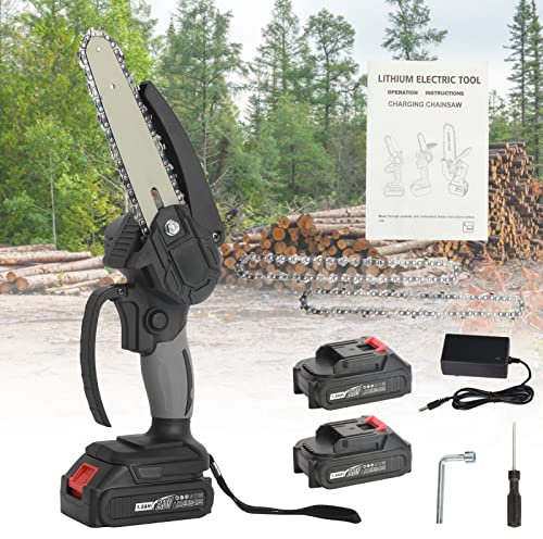 6 Inch Cordless Mini Saw – Handheld Electric Cutter with Adjustable Speed, 2 Batteries for Wood, Tree Branches, Hedge Trimming