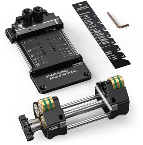 HONGDUI Schleifhilfe Stechbeitel Kit, mit Schärfhalter, Winkelvorrichtung, Schnelle Winkeleinstellung und fixierung, Schärfen für Meißel und Hobel Breite 0.25-8.1cm-HD34