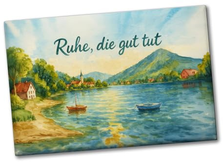 Ruhe, die gut TUT Aquarell Tegernsee Souvenir Souvenir Magnet schöner Dekomagnet für Kühlschrank oder Büro