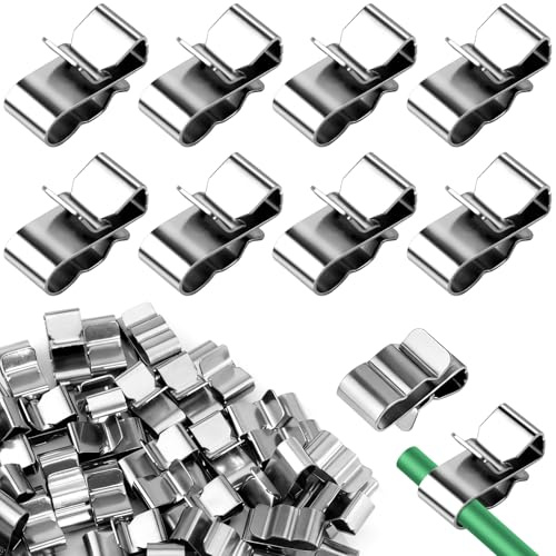 Poeland Lot de 50 pinces de câble pour panneau solaire, support de câble photovoltaïque en acier inoxydable, clips de câble pour cadre de remorque et modules photovoltaïques, câblage PV, câble de