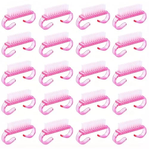 Nail Brush, 20PCS Nail Scrubbing Brushes,Plastic Handle Scrubbing Brush | Mini Nail Brush set, Nail Cleaning Scrubbing Brush with Firm Bristle Fingernail Cleaner for Hands, Toes & Jewelry