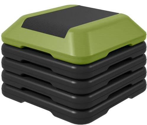 SPORTNOW Step de Aeróbic Antideslizante 10 15 20 25 30 cm 150 kg | Step para Fitness, Stepper, Altura Ajustable, Entrenamiento en Casa, Gimnasio