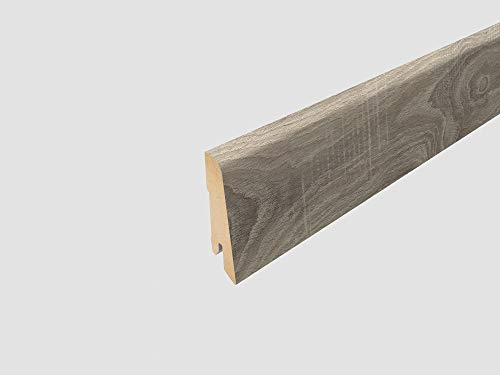 EGGER Home Sockelleiste hell grau L386 Fußleiste | Bodenleiste 2,4m passt zu EHD002 Eiche sägerau grau