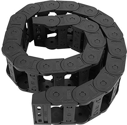 Schleppkette, 100 cm 25 x 57 mm langes schwarzes Nylon offen beidseitig Kabelträger Energiekette CNC Gravierwerkzeugmaschinen Kabelkette