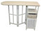 Mueble PLANCHERO DUERO Mueble para Planchar Mimbre Y Madera Blanco. Plegable. Blanco. Decoracion (110*36*87)